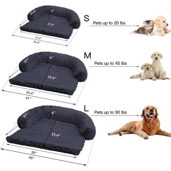 Calming Dog Bed Fluffy Plush Dog Mat for Furniture Protector with Washable Cover - Picture 2 of 7